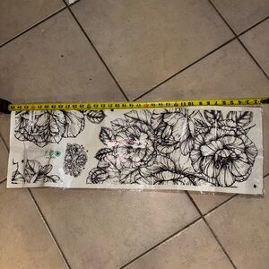 Floral Wall Decal in Black and White